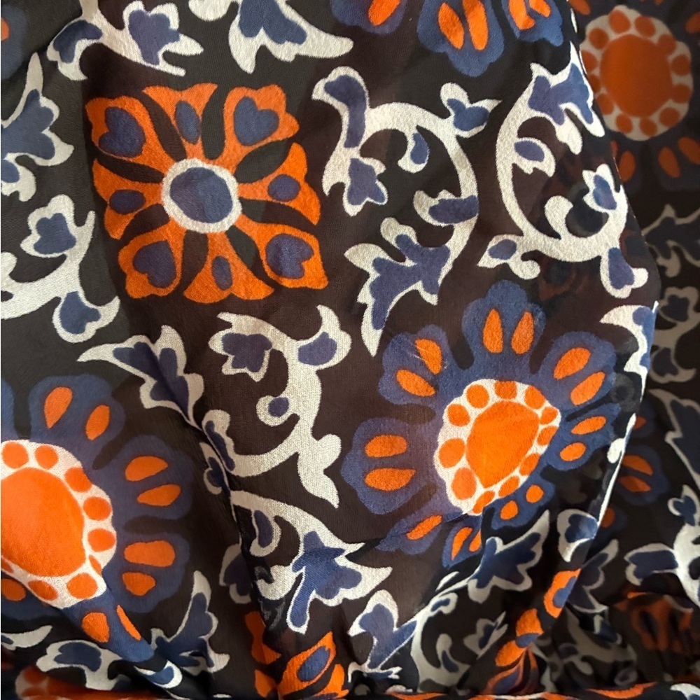 Escada Silk Short Sleeve Floral Wrap Blouse 36/S - Picture 10 of 15